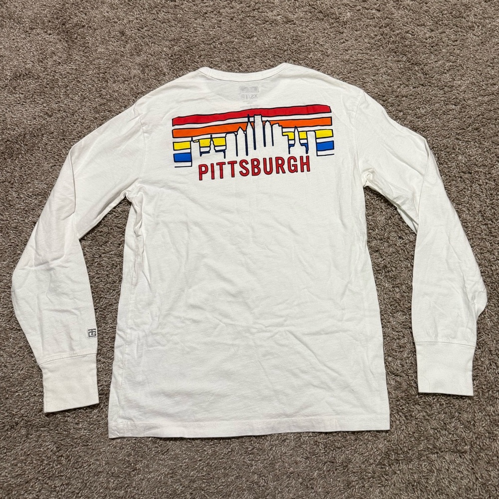 Pittsburgh Skyline White Long Sleeve Shirt